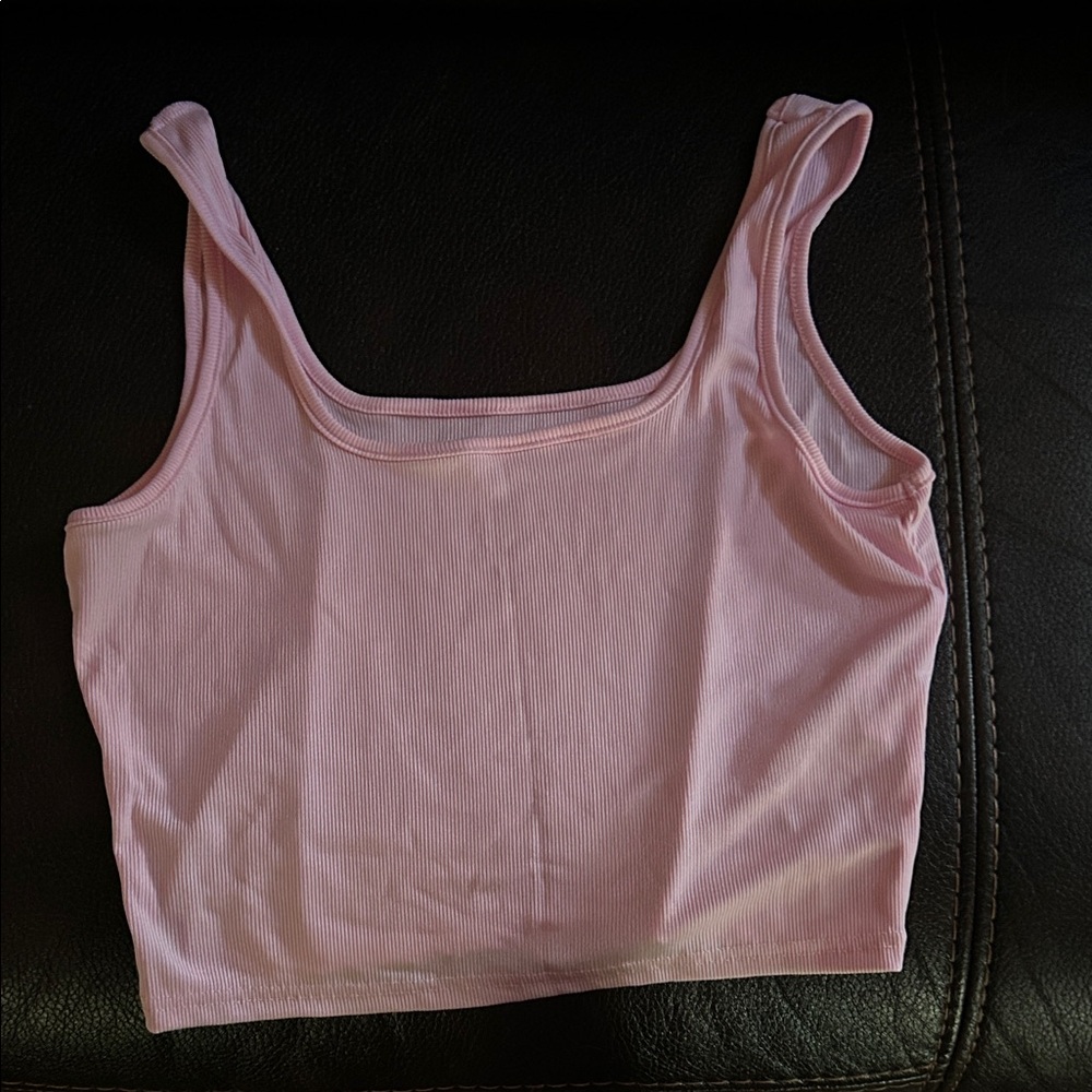 Pink Ribbed Tank Top